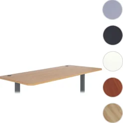 MCW Tischplatte -D40 für Schreibtische, Schreibtischplatte, 160x80cm MVG-zertifiziert ~ braun Struktur Online