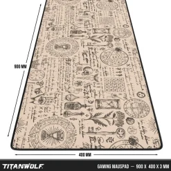 Titanwolf Gaming Mauspad, 900 x 400mm XXL Mousepad, verbessert Präzision & Geschwindigkeit, Alchemy Hot