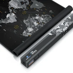 Gaming Mauspad XXXL 1200x800 mm, Speed Mousepad, Weltkarte Englisch, rutschfest, abwaschbar ^ Titanwolf Online
