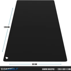 Gaming Mauspad, XXXL Speed Mousepad 1200 x 600 mm, Geschwindigkeit & Präzision, Symbol weiß ^ Titanwolf Sale