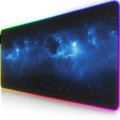 RGB Gaming Mauspad, Mousepad 900 x 400 mm, verbessert Präzision & Geschwindigkeit, Stars Design ^ Titanwolf Hot