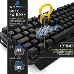 Titanwolf Tastatur-, Maus- und Mauspad Spar Set, Mechanisches Keyboard, Mouse & Mousepad Gaming Bundle New