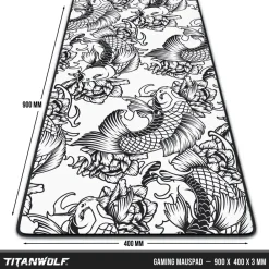 Titanwolf XXL Speed Gaming Mauspad Schwarz 900 x 400mm, XXL Mousepad, Tischunterlage Large Size, verbessert Präzision und Geschwindigkeit New