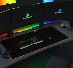 Titanwolf XXXL RGB Gaming Mauspad - 1200 x 600 mm - Mousepad - LED Multi Color - 7 LED Farben Plus 4 Effektmodi - für Präzision und Geschwindigkeit Best
