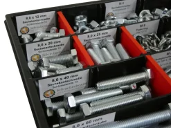 Schraubenbox24 400 tlg Sechskantschrauben Sortiment mit Muttern Unterlegscheiben Federringen M8 // 12mm-70mm Schrauben Set Best