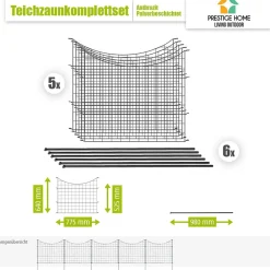 Prestige Home Living Outdoor 11tlg. Teichzaun Unterbogen, ca. 390 x 52,5 cm - Anthrazit Hot