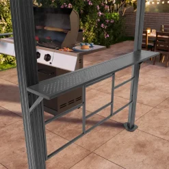 Grillpavillon 2,8x1,8 m mit Stahldach anthrazit ^ TOOLPORT Outlet