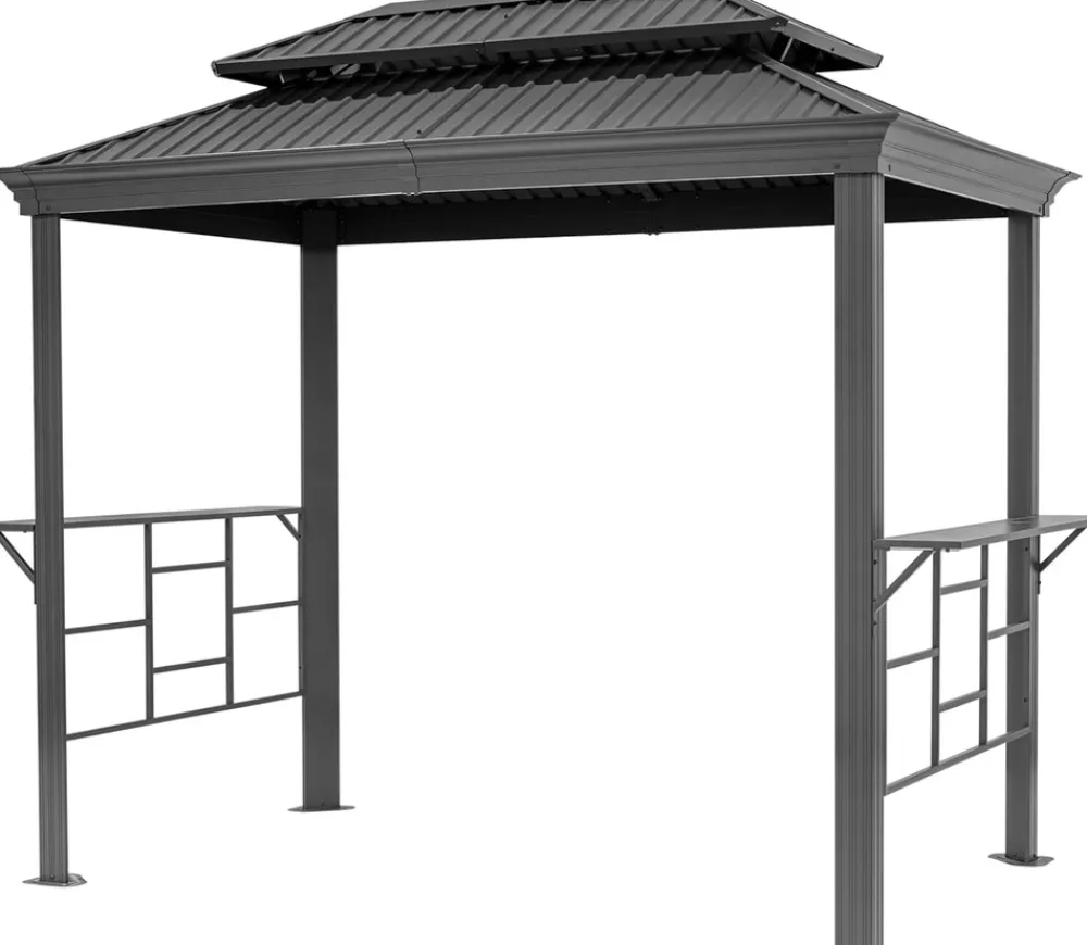 Grillpavillon 2,8x1,8 m mit Stahldach anthrazit ^ TOOLPORT Outlet