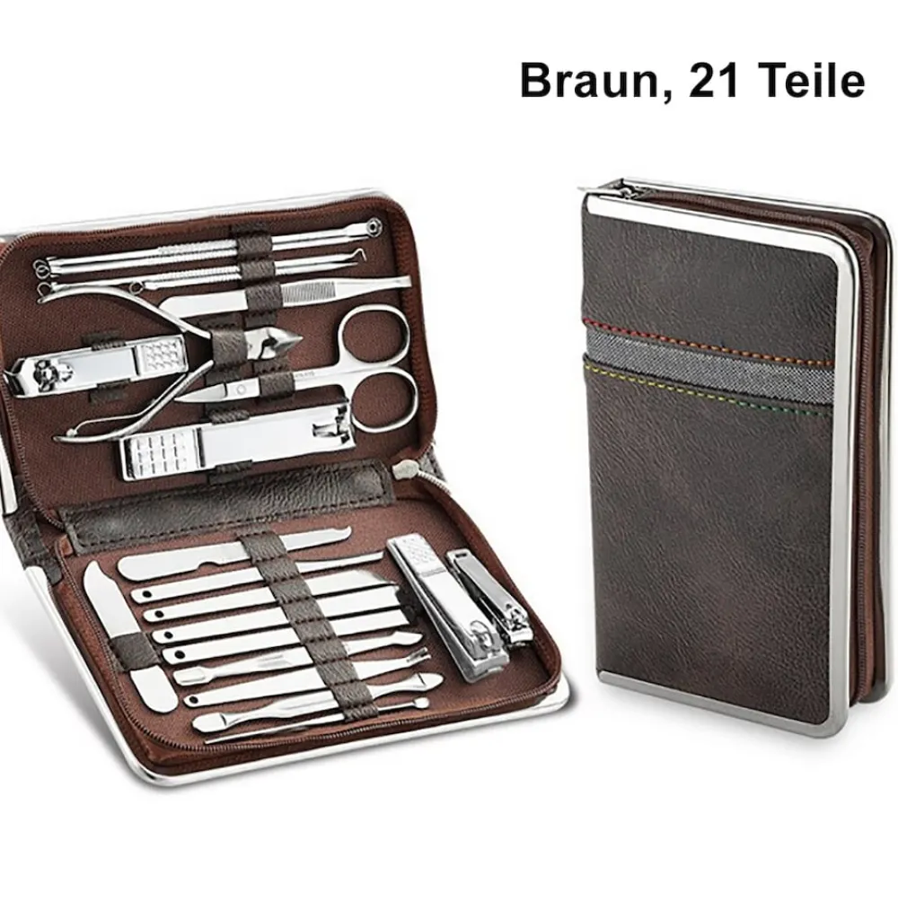 Maniküre- & Pediküre-Set 21-teilig aus Kunstleder - ^ TPFBeauty Online