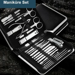 Maniküre- & Pediküre-Set 26-teilig aus Kunstleder - Weiß ^ TPFBeauty