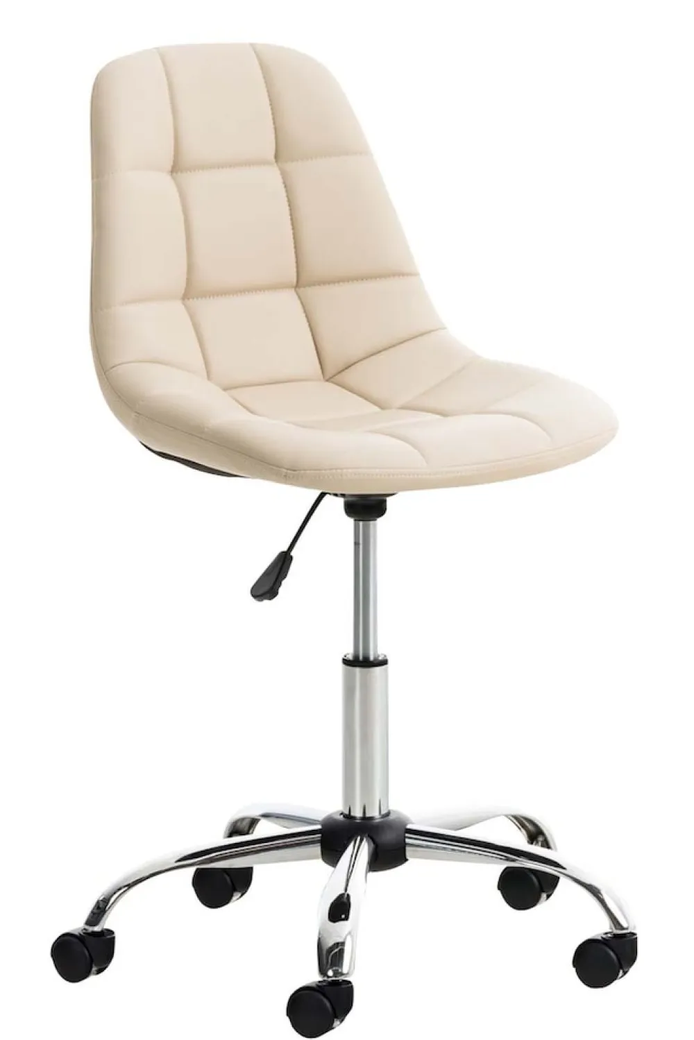 Bürostuhl Emily Kunstleder Creme ^ TPFLiving Sale