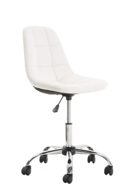 Bürostuhl Emily Kunstleder Creme ^ TPFLiving Sale
