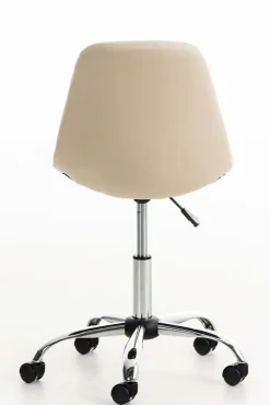 Bürostuhl Emily Kunstleder Creme ^ TPFLiving Sale