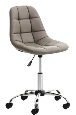 Bürostuhl Emily Kunstleder Creme ^ TPFLiving Sale