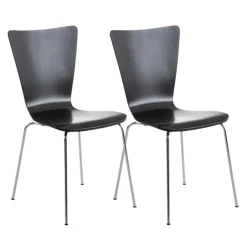 2er Set Besucherstuhl Jaron mit Holzsitz und Metallgestell Farbe: Natura ^ TPFLiving Online