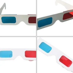 Anaglyphenbrille 3D Brille Pappe Weiß - 5 Stück ^ TPFNet Outlet