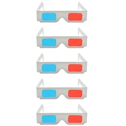Anaglyphenbrille 3D Brille Pappe Weiß - 5 Stück ^ TPFNet Outlet
