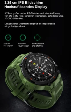 TPFNet Smart Watch / Fitness Tracker IP68 - Silikon Armband - Android & IOS - Grau Schwarz Best