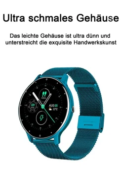TPFNet Smart Watch / Fitness Tracker IP67 - Milanaise Armband + Silikon Armband - Android & IOS - Schwarz Sale