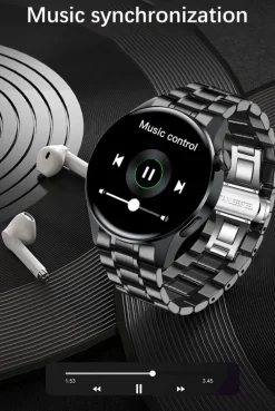 TPFNet Smart Watch / Fitness Tracker IP67 für Damen & Herren - Edelstahl Armband - Android & IOS - Schwarz Online