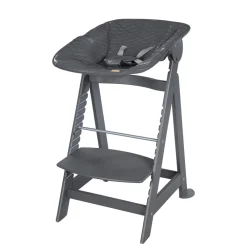 Treppenhochstuhl 'Born Up' Set 2in1 in , inkl. Liegeaufsatz 'Graphite gesteppt' ^ Roba Outlet