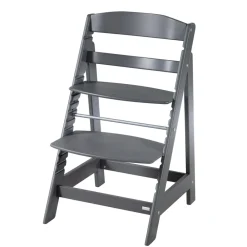 Treppenhochstuhl 'Born Up' Set 2in1 in , inkl. Liegeaufsatz 'Graphite gesteppt' ^ Roba Outlet