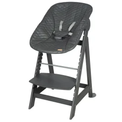 Treppenhochstuhl 'Born Up' Set 2in1 in , inkl. Liegeaufsatz 'Graphite gesteppt' ^ Roba Outlet