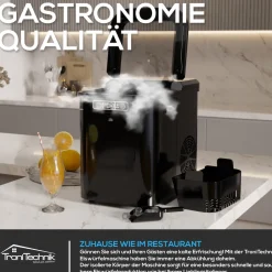 ® Eiswürfelmaschine Eiswürfelbereiter, Ice Maker, 12kg/24h, 2,2 Liter Wassertank, 2 Größen, Selbstreinigung, schwarz ^ Tronitechnik