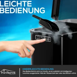 ® Eiswürfelmaschine Eiswürfelbereiter, Ice Maker, 12kg/24h, 2,2 Liter Wassertank, 2 Größen, Selbstreinigung, schwarz ^ Tronitechnik
