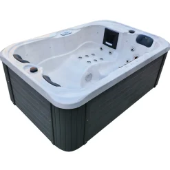 Tronitechnik ® Outdoor Whirlpool Spa TINO PRO, Isolierung Weiß Silber Marmoriert 195cm x 127cm inkl. Thermoabdeckung & Treppe Outlet