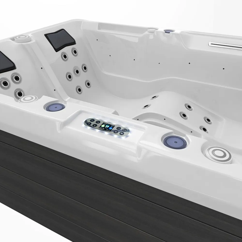 ® Outdoor Whirlpool Spa ELBA 210cm x 150cm mit Heizung, Hydromassage, Sanitäracryl, Farblicht ^ Tronitechnik Outlet