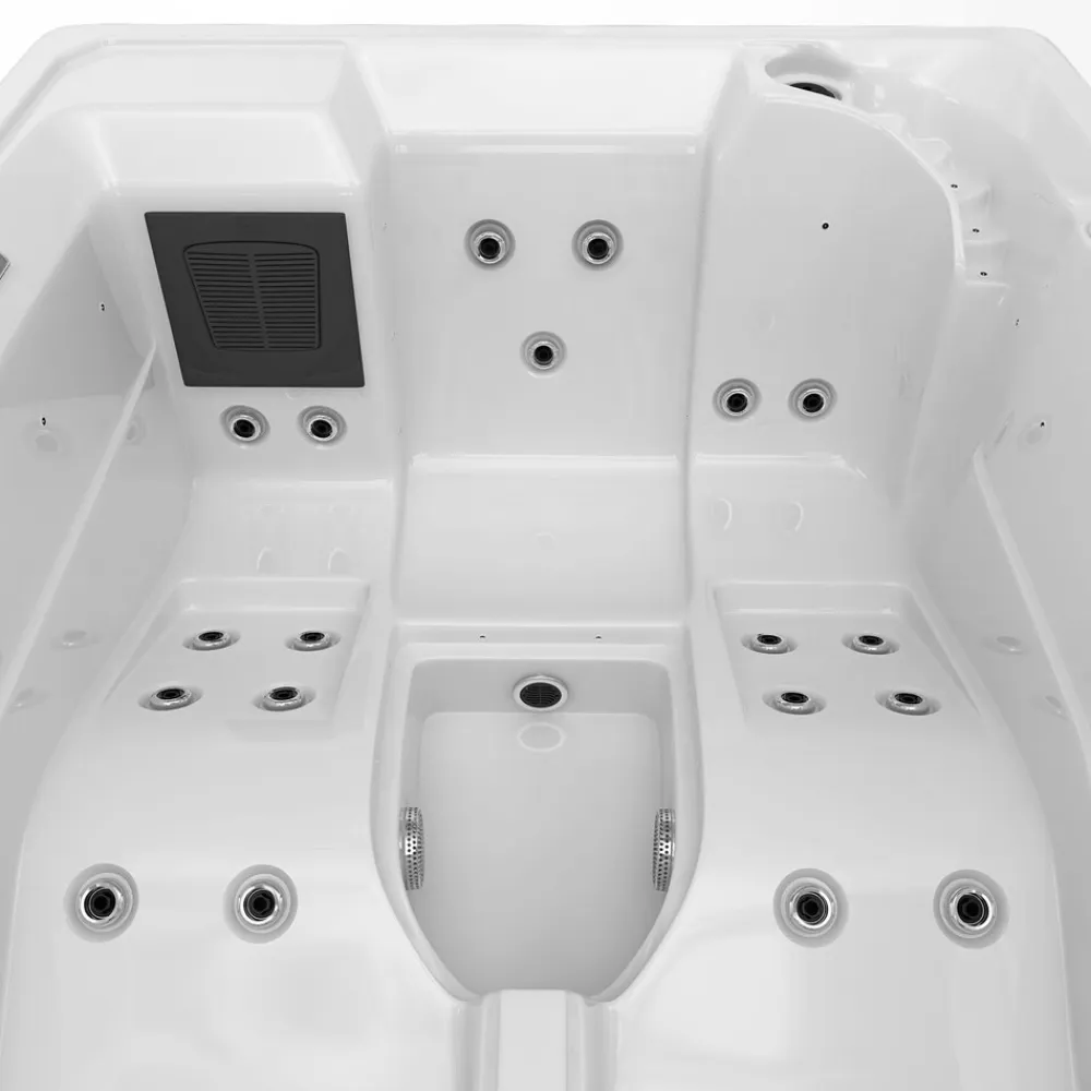 ® Outdoor Whirlpool Spa ELBA 210cm x 150cm mit Heizung, Hydromassage, Sanitäracryl, Farblicht ^ Tronitechnik Outlet