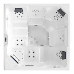 ® Outdoor Whirlpool Spa PANAREA 210cm x 210cm mit Heizung, Hydromassage, Farblicht ^ Tronitechnik Clearance