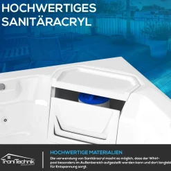® Outdoor Whirlpool Spa PANAREA 210cm x 210cm mit Heizung, Hydromassage, Farblicht ^ Tronitechnik Clearance