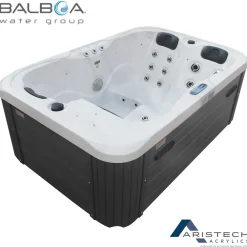 Tronitechnik ® Outdoor Whirlpool Spa TINO PRO, Isolierung Weiß Silber Marmoriert 195cm x 127cm Heizung, Hydromassage, zwei Pumpen Online