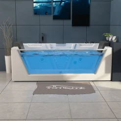 Tronitechnik ® Whirlpool Badewanne MYKONOS 180cm x 88cm mit Heizung, Wasserfall, Hydromassage und Farblichtherapie, Sanitäracryl New