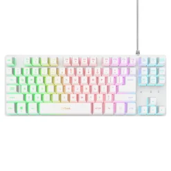 Trust GXT833PS Thado Tastatur mit TKL-Beleuchtung, Weiß DE Gaming-Tastatur (Gaming, Kabel, USB-Anschluss, PC, Laptop, PS4, Xbox One, Nintendo Switch, PS5) Best