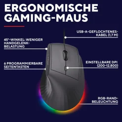 Trust GXT 145 Rexxa Ergonomische Gaming-Maus mit Beleuchtung, Schwarz Sale