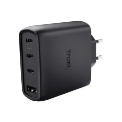 Trust Maxo GaN-USB-Tischladegerät mit 65 W und 4 Anschlüssen, Schwarz (26067, USB-C, USB-A) New