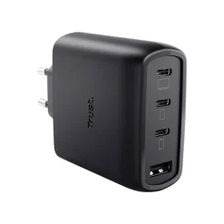 Trust Maxo GaN-USB-Tischladegerät mit 65 W und 4 Anschlüssen, Schwarz (26067, USB-C, USB-A) New