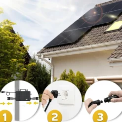 TSUN Mikro-Wechselrichter 2000W TSOL-MS2000 für Balkonkraftwerk, IP67 wetterfest, 4 MPPT, Bluetooth & WIFI, inkl. 5m Anschlusskabel & 4x 1 m Solar-Verlängerungen, Micro Inverter ^ SUNNIVA Clearance
