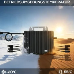 TSUN Mikro-Wechselrichter 2000W TSOL-MS2000 für Balkonkraftwerk, IP67 wetterfest, 4 MPPT, Bluetooth & WIFI, inkl. 5m Anschlusskabel, Micro Inverter ^ SUNNIVA