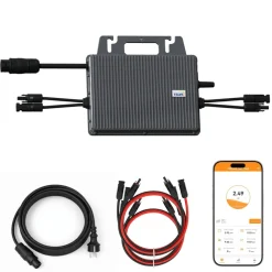 TSUN Mikro-Wechselrichter 800W TSOL-MS800  für Balkonkraftwerk, IP67 wetterfest, Plug&Play Installation, 2 MPPT, Bluetooth & WIFI, inkl. 5m Anschlusskabel & 4x 1 m Solar-Verlängerungen, Micro Inverter ^ SUNNIVA Clearance