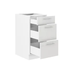 Unterschrank 40 Lara Weiß Hochglanz Küchenzeile Küchenblock Küche Soft-Close ^ Küchen-Preisbombe