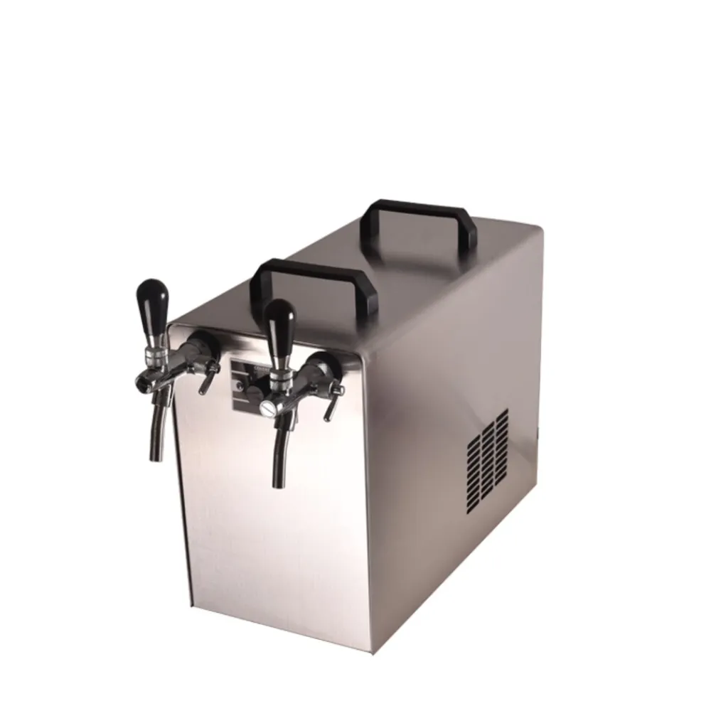 ich-zapfe Untertheken Komplett Set - Zapfanlage, Bierzapfanlage STREAM 50 Bierkoffer, Durchlaufkühler 2-leitig Trockenkühler, bis zu 55 Liter/h - BLACK EDITION, Zapfkopf:ohne,Zapfkopf 2:Korb Clearance