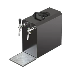 ich-zapfe Untertheken Komplett Set - Zapfanlage, Bierzapfanlage STREAM 50 Bierkoffer, Durchlaufkühler 2-leitig Trockenkühler, bis zu 55 Liter/h - BLACK EDITION, Zapfkopf:ohne,Zapfkopf 2:Korb Clearance