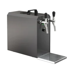 ich-zapfe Untertheken Komplett Set - Zapfanlage, Bierzapfanlage STREAM 50 Bierkoffer, Durchlaufkühler 2-leitig Trockenkühler, bis zu 55 Liter/h - BLACK EDITION, Zapfkopf:ohne,Zapfkopf 2:Korb Clearance