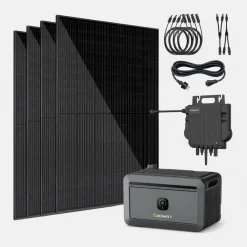 Vale Balkonkraftwerk 1.800 Wp – 4x 450 Wp Premium Solarmodul bifazial (Glas+Glas), Growatt NEO 800M-X, Growatt Noah 2000, 5m Anschlusskabel Outlet