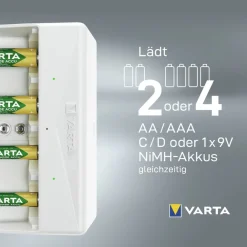 Ladegerät Universal Charger (USB-C, 4,5 h Ladezeit, Ladeanzeige, AA / AAA / C / D / 9V Akkus) ^ Varta Clearance