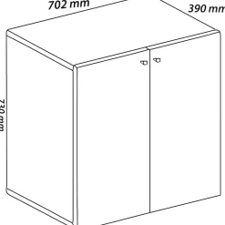 Aktenschrank mit Drehtüren Lona 2 Fächer ^ VCM Best